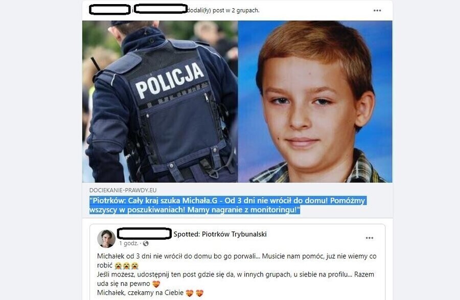 Porwanie dziecka w Piotrkowie. Nie dajcie się oszukać