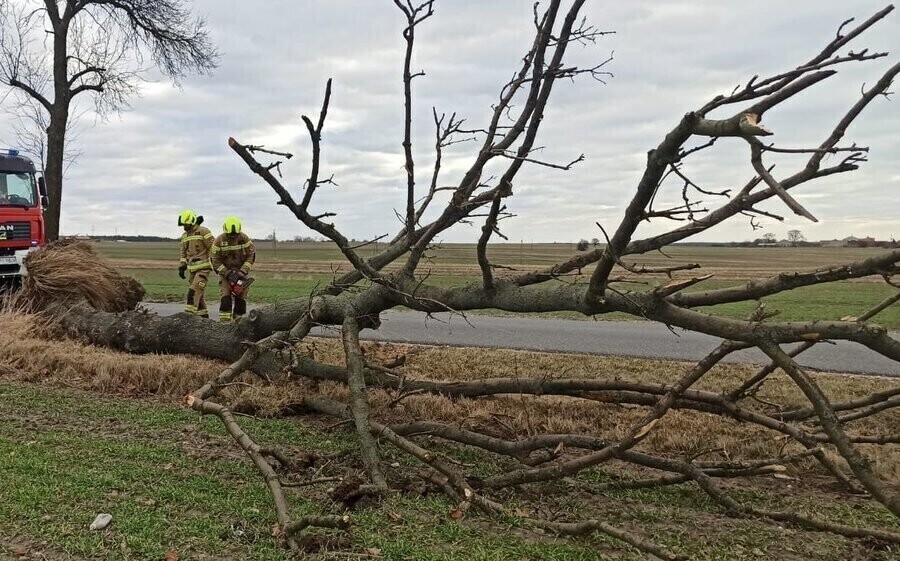 Kolejne zniszczenia. Silny wiatr wciąż groźny