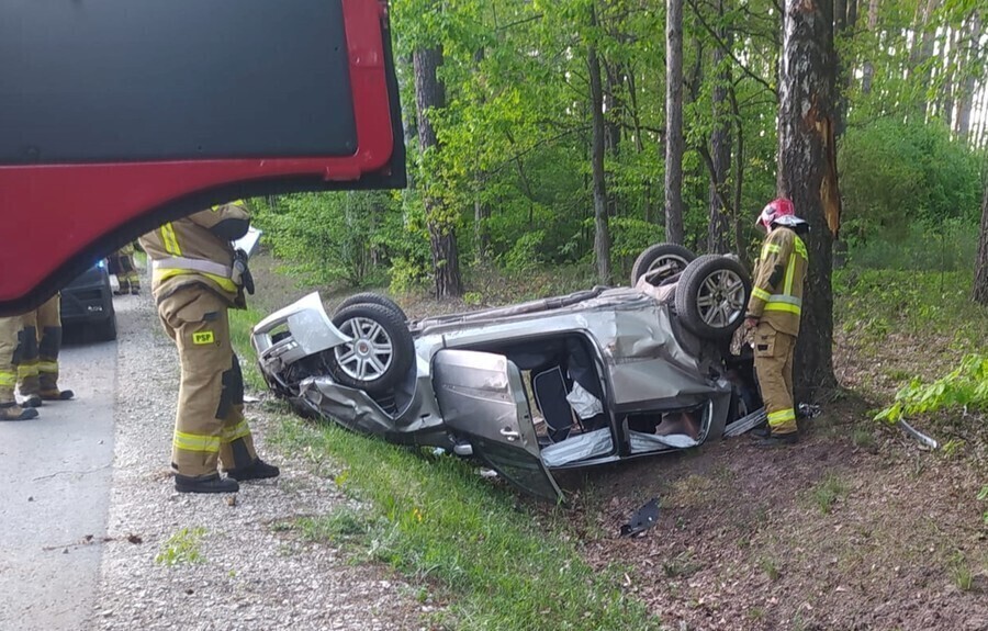 Dachowanie zakończone w rowie