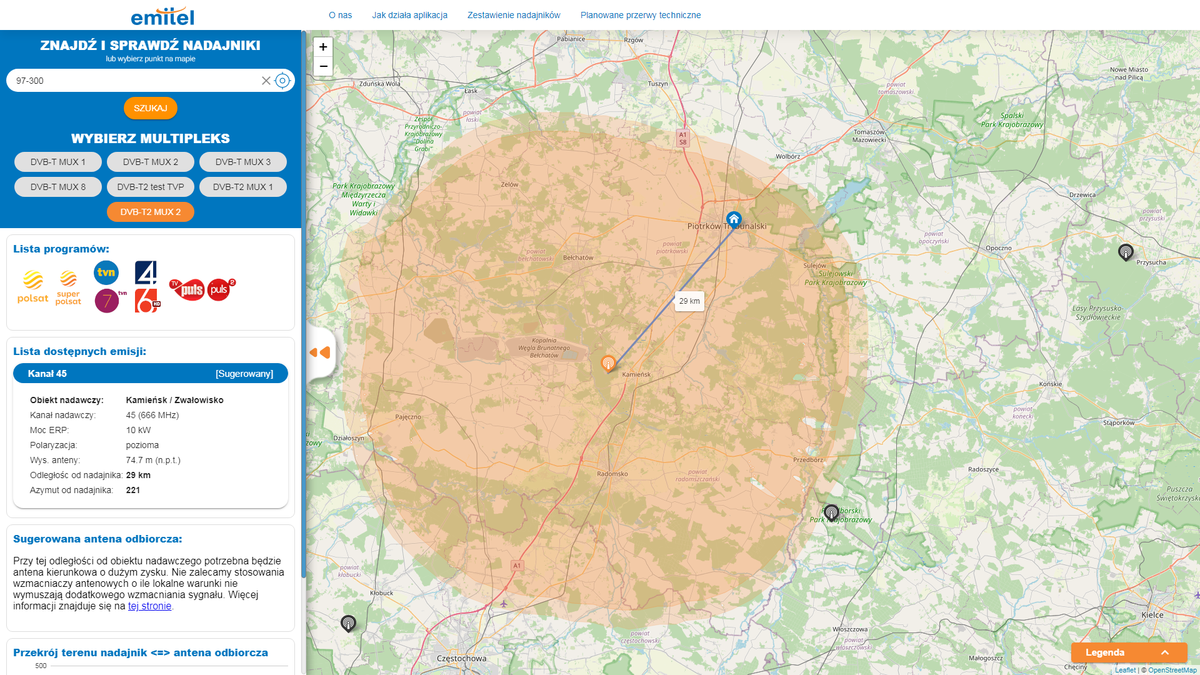 Masz kłopoty Przestaw antenę na Kamieńsk lub zadzwoń na infolinię