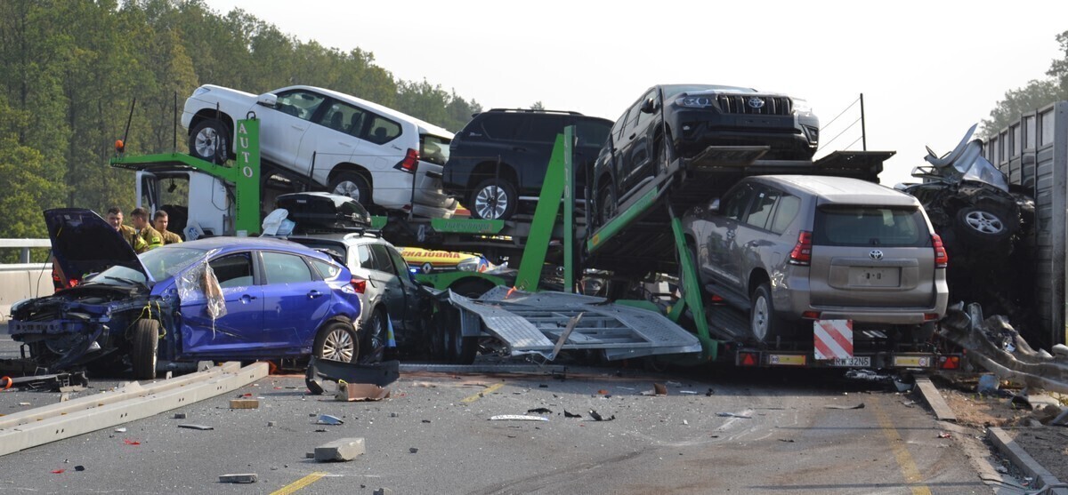 Śmiertelny wypadek na A1 DUŻO ZDJĘĆ
