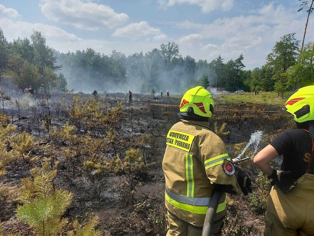 Duży pożar w okolicach Poniatowa