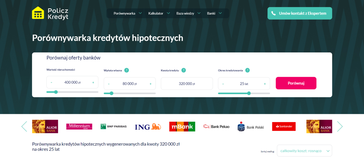 Porównywarka kredytów hipotecznych Masz ją na wyciągnięcie ręki
