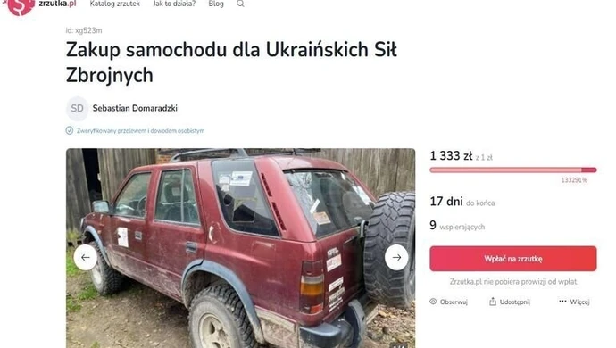 Zbiórka na terenówkę dla ukraińskiego wojska