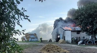 Pożar w Kozierogach. Spłonęła stodoła i budynek inwentarski