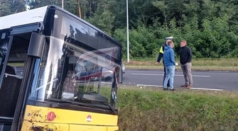 Pijany kierowca autobusu wjechał do rowu