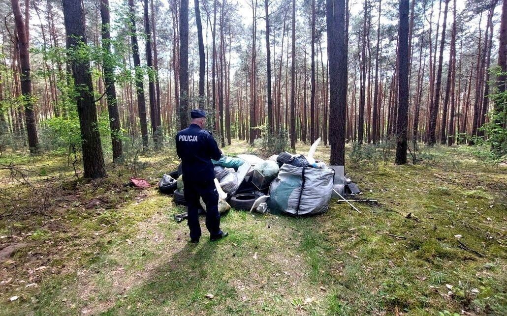 Zostawił śmieci w lesie odpowie przed sądem