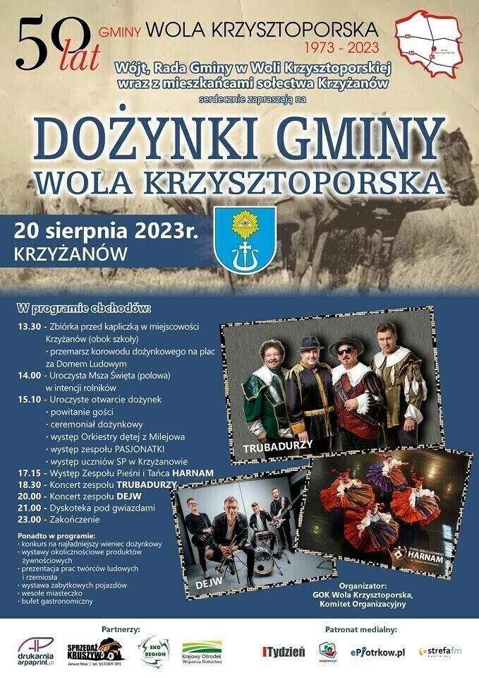 Wola Krzysztoporska zaprasza na dożynki