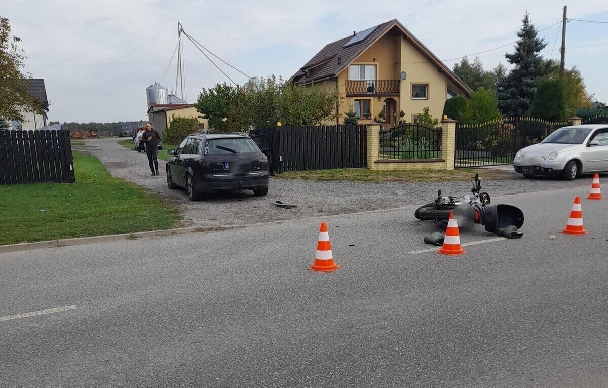 Potrącenie motocyklisty. Lądował LPR