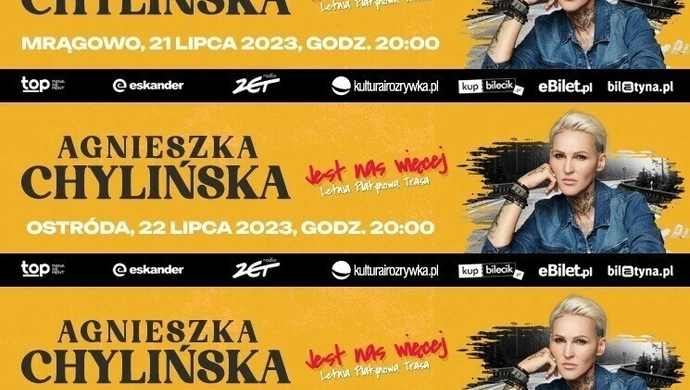 Trasa koncertowa Agnieszki Chylińskiej „Jest nas więcej” - koncerty w Olsztynie, Ostródzie i Mrągowie
