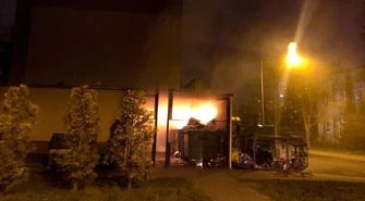 Pożar śmietnika na Paderewskiego