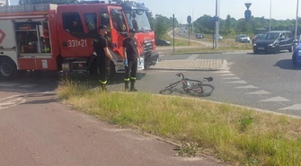 Potrącenie rowerzysty przy alei 800-lecia w Piotrkowie
