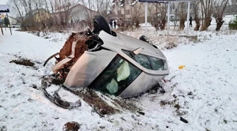 Pijany dachował przy drodze wojewódzkiej