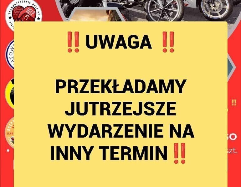 Rozpoczęcie sezonu motocyklowego przełożone. Będzie nowy termin