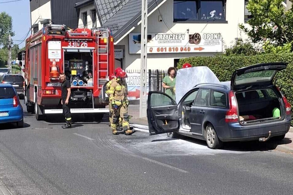 Pożar auta na Polnej