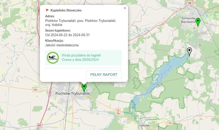 Woda na Słoneczku nadaje się do kąpieli