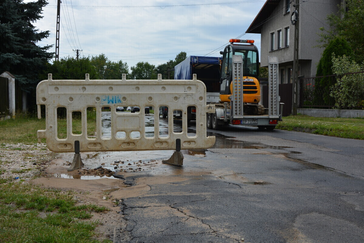 Awaria wodociągu przy Filtrowej w Piotrkowie