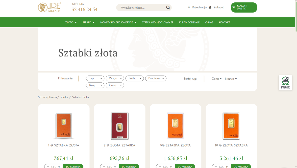 Jak kupić sztabkę złota