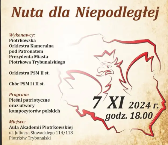 Nuta dla Niepodległej. Koncert w Akademii Piotrkowskiej