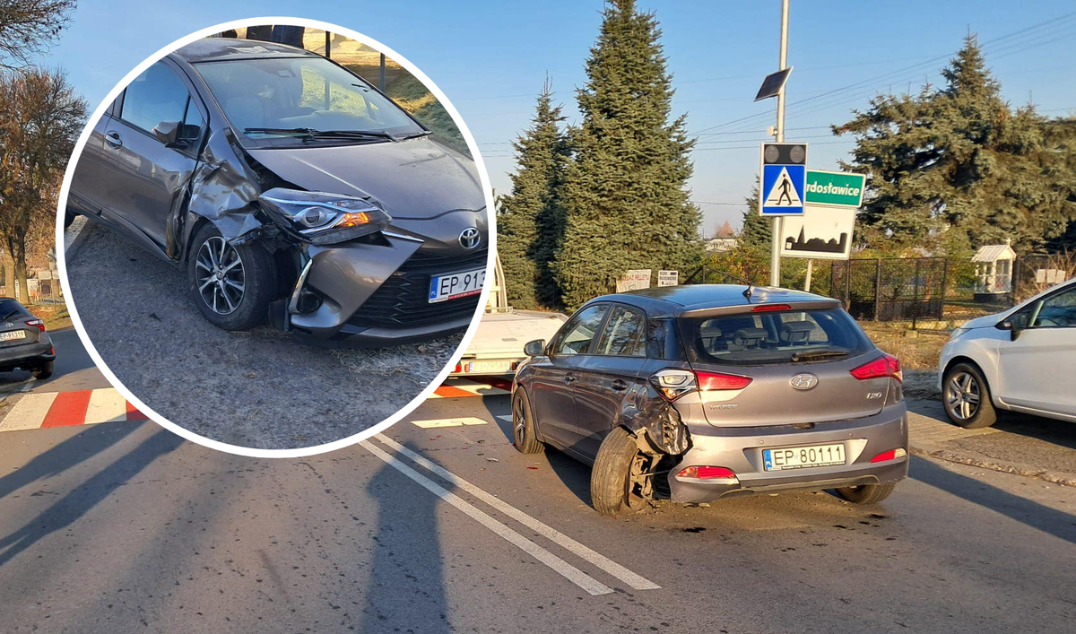 Zderzenie dwóch samochodów na Wojska Polskiego