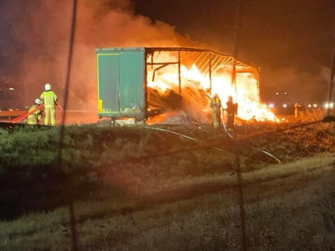 Pożar ciężarówki na A1