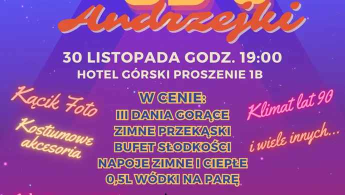 Andrzejki 2024 w Hotelu Górski &amp; Spa w Proszeniu