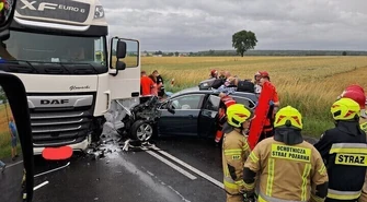 Wypadek na drodze Piotrków - Sulejów