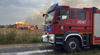 Pożar bel słomy w gminie Wolbórz