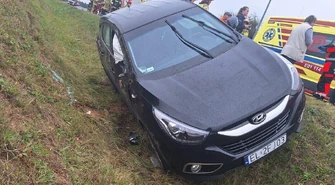 Wypadek w Łęcznie. Utrudnienia po zderzeniu Hyundaia i ciężarówki