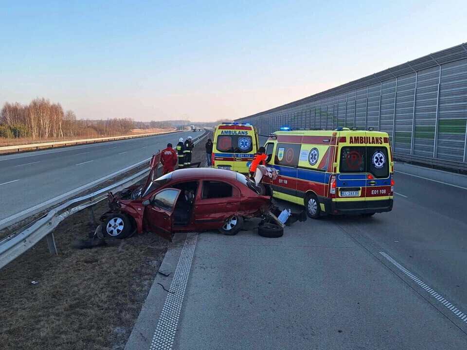 Wypadek na A1 między Kamieńskiem a Piotrkowem