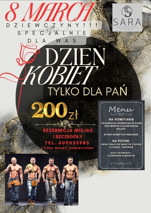 Wyjątkowy Dzień Kobiet tylko dla Pań w Restauracji Sara