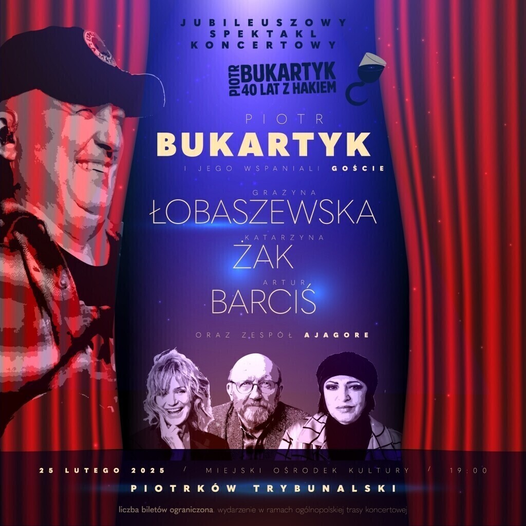 Piotr Bukartyk we wtorek wystąpi w Piotrkowie.