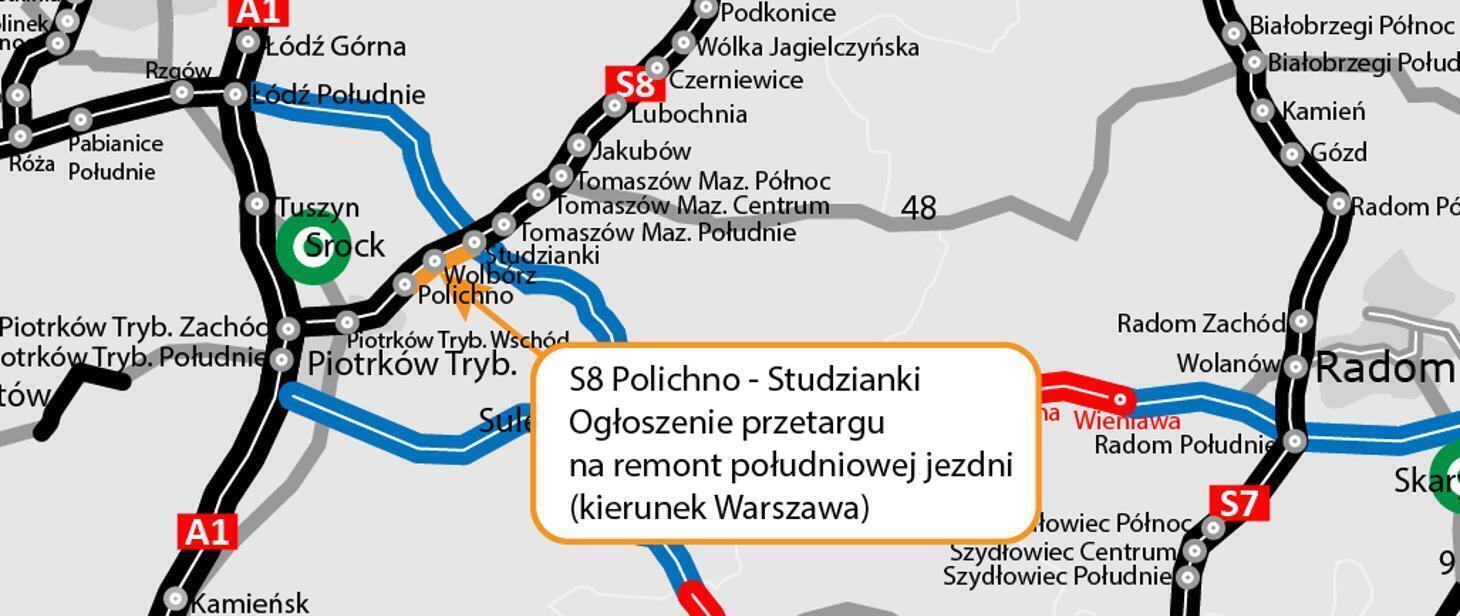 GDDKiA przygotowuje się do remontu S8