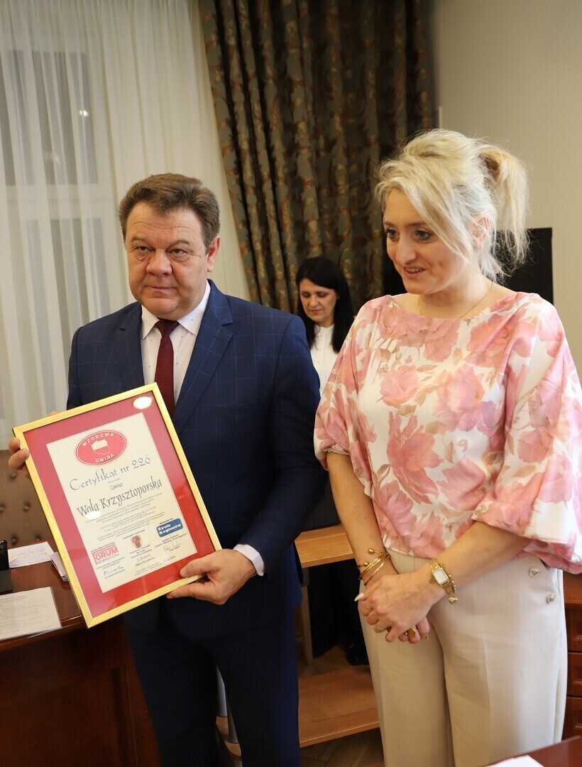 Gmina Wola Krzysztoporska z ogólnopolskim certyfikatem Wzorowa Gmina