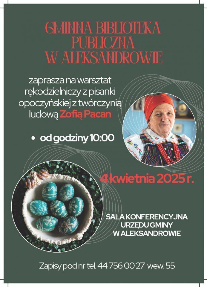Gmina Aleksandrów zaprasza na warsztaty z pisanki opoczyńskiej