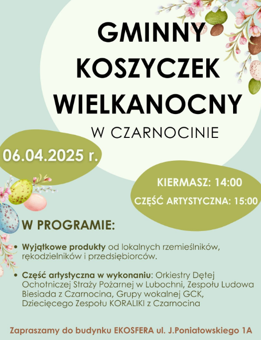 Zaproszenie na Gminny Koszyczek Wielkanocny