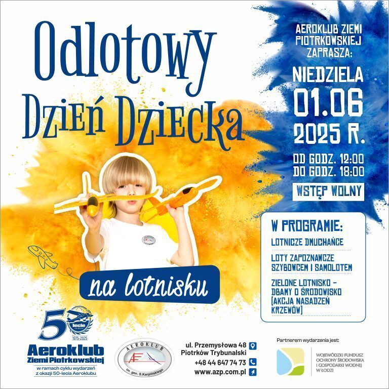 Odlotowy Dzień Dziecka na lotnisku w Piotrkowie
