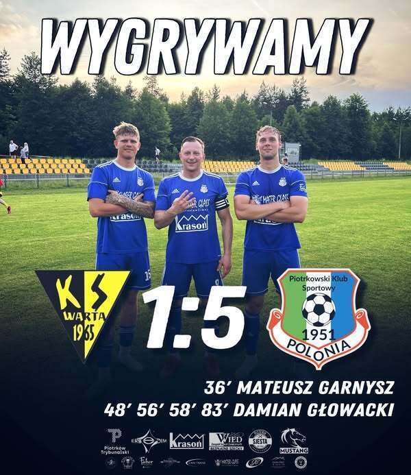 Cztery bramki Damiana Głowackiego. Polonia gromi Wartę Działoszyn