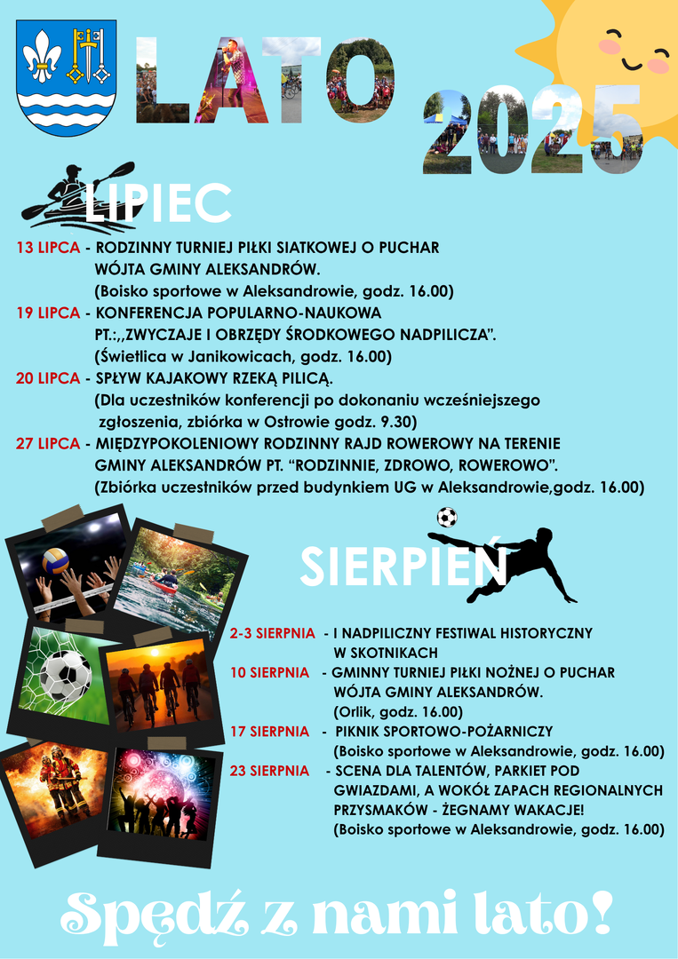 Lato 2025 w Gminie Aleksandrów sport rekreacja i dobra zabawa