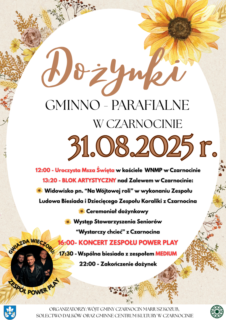 Czarnocin szykuje wielkie święto plonów Dożynki Gminno-Parafialne już 31 sierpnia