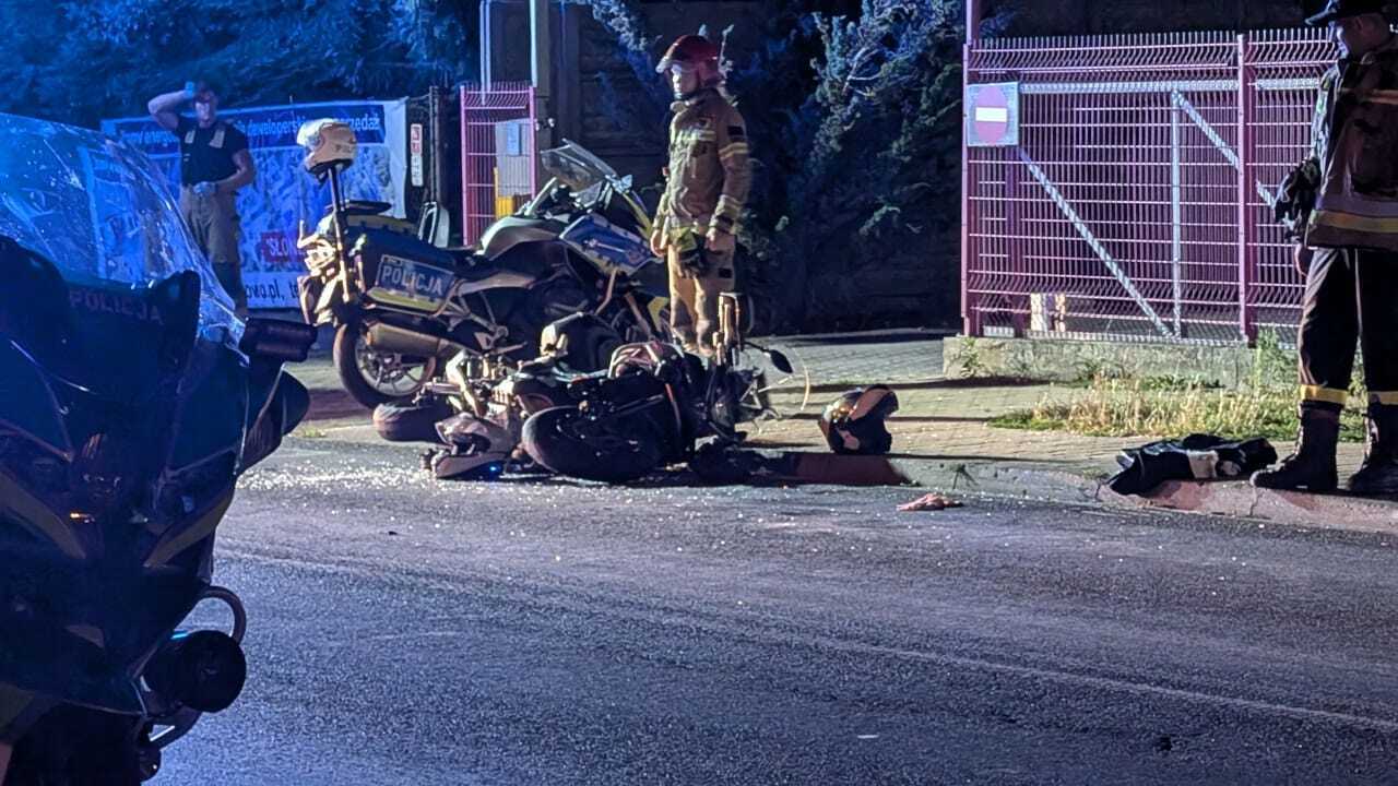 Niebezpieczny sobotni wieczór w Piotrkowie. Dwa wypadki z udziałem motocyklistów
