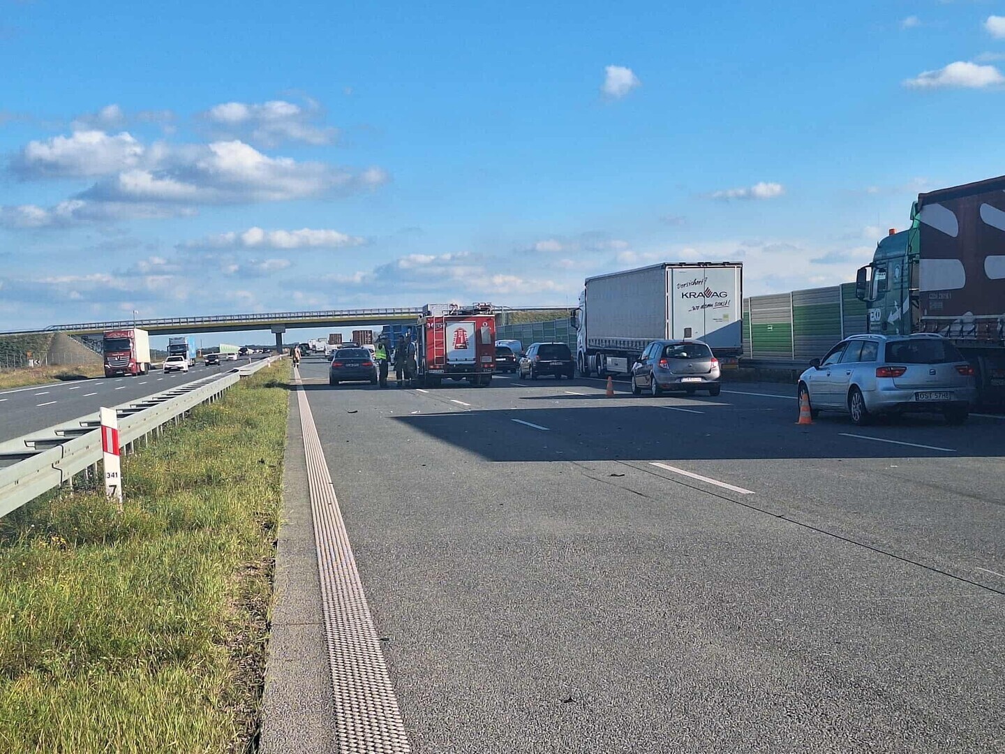 Kolejne zdarzenia na drogach naszego regionu. Dwie kolizje na A1 w gminie Moszczenica