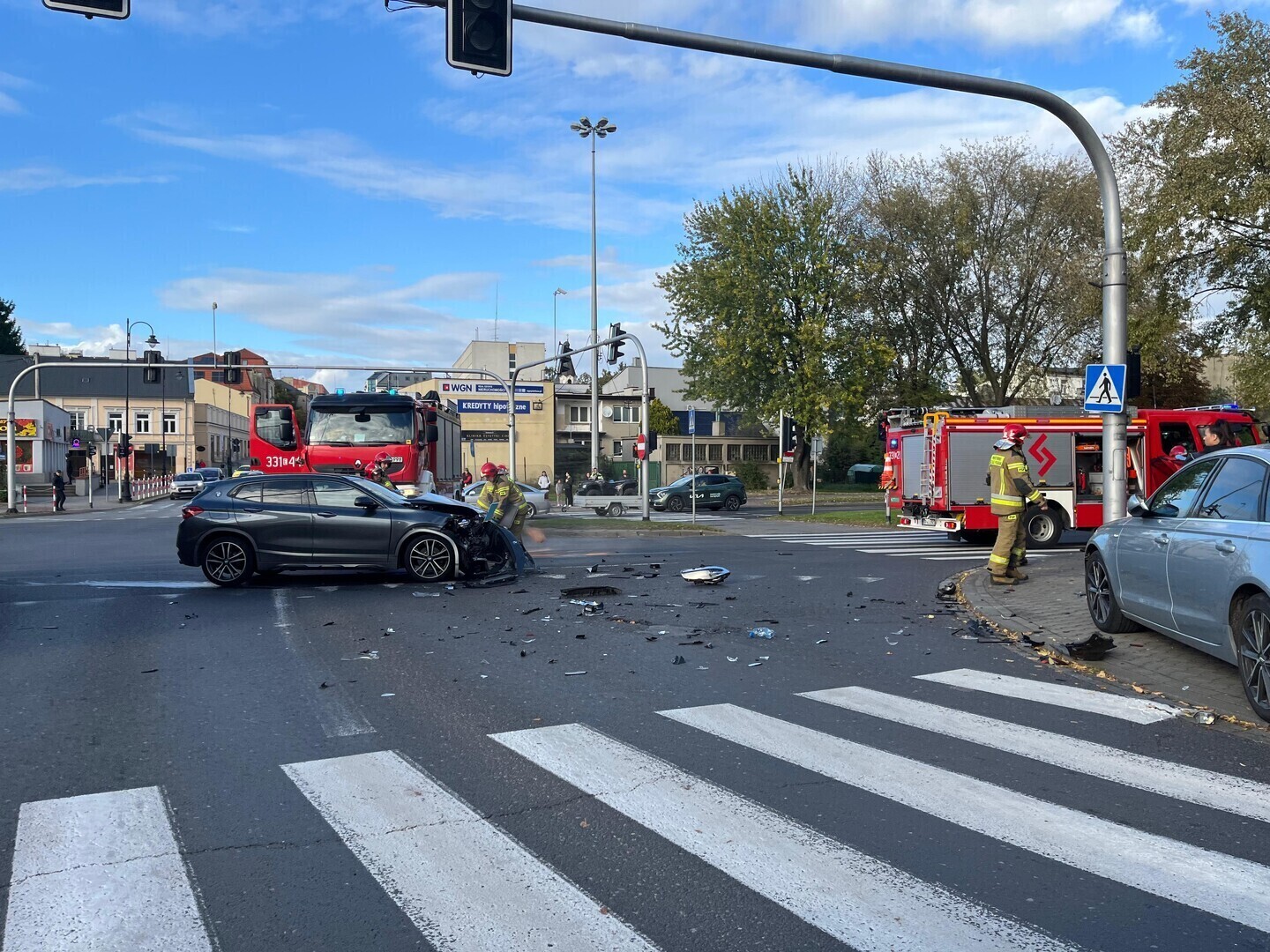 Wypadek na skrzyżowaniu ul. Sienkiewicza i Al. Mikołaja Kopernika