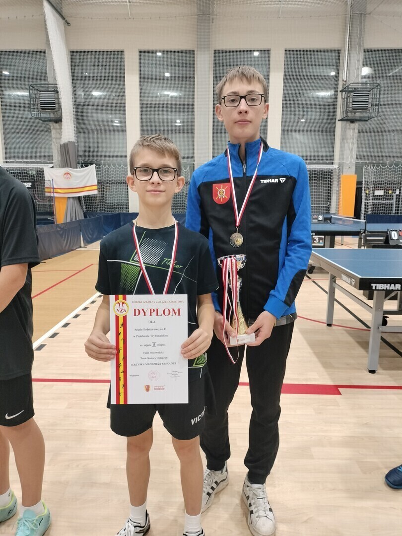 Tenis stołowy chłopców 20112012 Alan Proniewski i Marcin Rajkowski wicemistrzami województwa