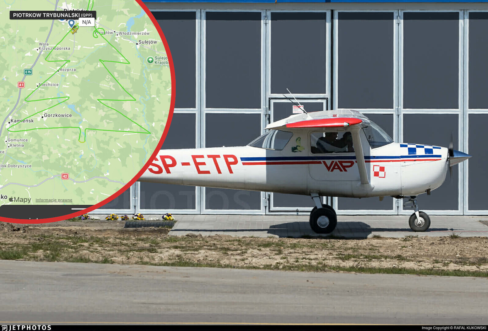 Podniebna choinka nad Piotrkowem Trybunalskim nietypowy lot Aeroklubu Ziemi Piotrkowskiej