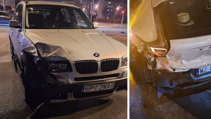 Groźnie w Al. Piłsudskiego. BMW uderzyło w tył Volvo