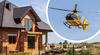 Wypadek w Bujnach. 51-letni mężczyzna spadł z rusztowania. Lądował śmigłowiec LPR