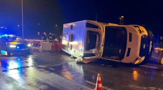 Kolizja na S8 pod Wolborzem. Przewrócony kamper. To kolejne zdarzenie w tym miejscu