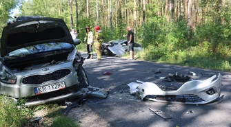 Wypadek na Wierzejskiej z udziałem 4 pojazdów. Droga do Koła była całkowicie zablokowana