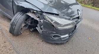 Zjechał na pobocze, by ominąć psa. Zderzenie dwóch aut w Piaskach